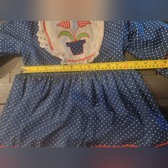 Vintage Carol Evans Jcpenney Blue/White Flower Cottage Lace Accent SZ 6X Dress - Picture 13 of 15